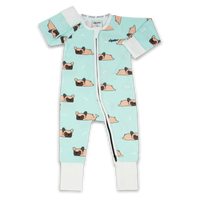 Zipster Frenchie Bamboo Sleepsuit for Classic Duck Egg Baby Gift Box