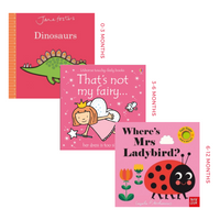 Dinosaurs, That's Not My Fairy and Where's Mrs Ladybird - Books For Duck Egg Baby Cherry Blossom Baby Gift Box