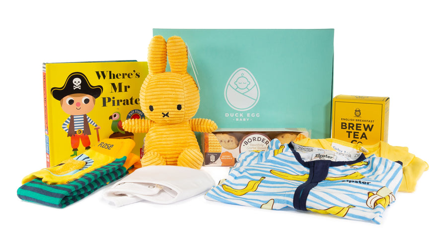 Duck Egg Baby Sunshine Yellow Baby Gift Box Contents