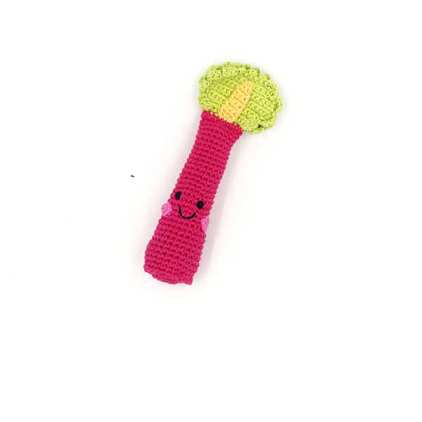 Pink Rhubarb Pebble Child Rattle Toy - For Duck Egg Baby Cherry Blossom Mini Baby Gift Box