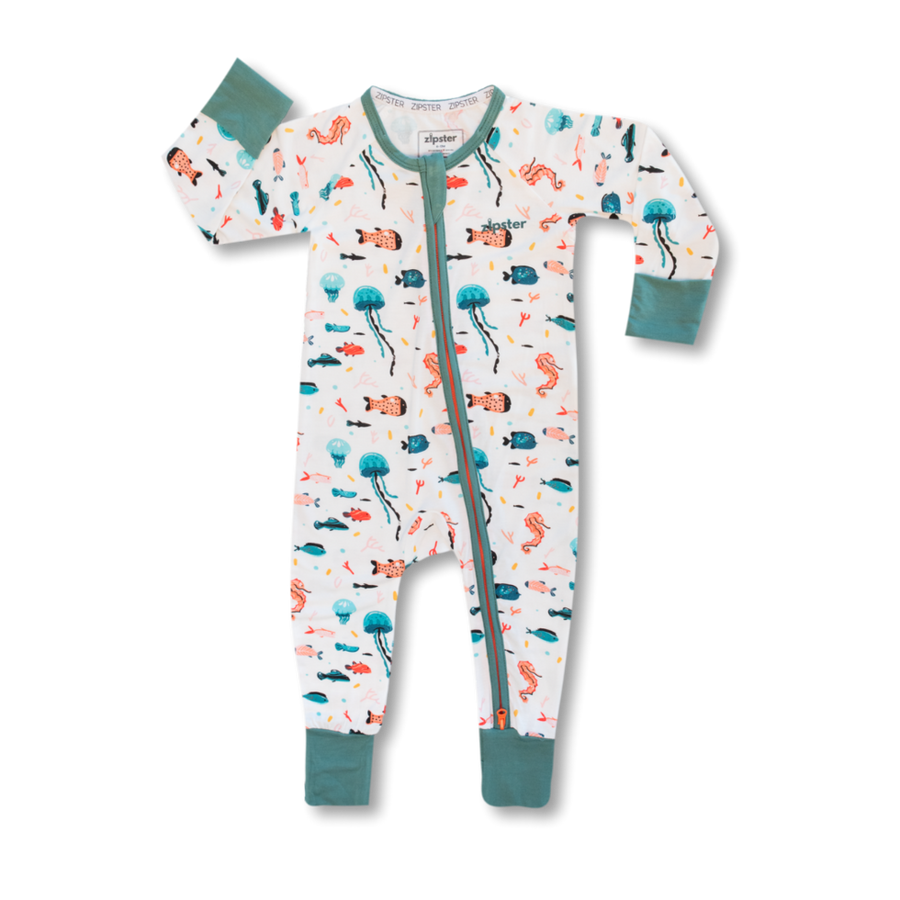 Zipster Under The Sea Bamboo Sleepsuit for Classic Duck Egg Baby Gift Box